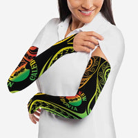 New Caledonia Day Arm Sleeves Polynesian Curves Reggae Color - Polynesian Pride
