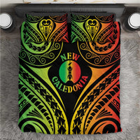 New Caledonia Day Bedding Set Polynesian Curves Reggae Color - Polynesian Pride