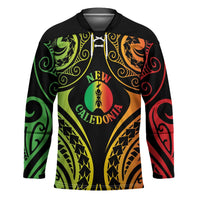 New Caledonia Day Hockey Jersey Polynesian Curves Reggae Color - Polynesian Pride