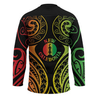 New Caledonia Day Hockey Jersey Polynesian Curves Reggae Color - Polynesian Pride