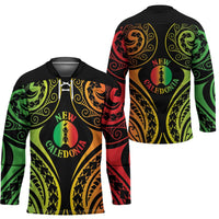 New Caledonia Day Hockey Jersey Polynesian Curves Reggae Color - Polynesian Pride