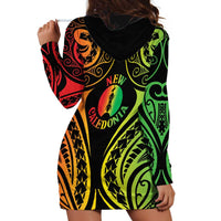 New Caledonia Day Hoodie Dress Polynesian Curves Reggae Color - Polynesian Pride