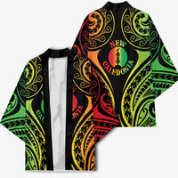 New Caledonia Day Kimono Polynesian Curves Reggae Color - Polynesian Pride