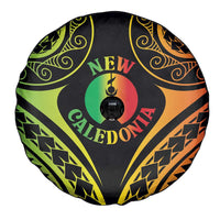 New Caledonia Day Spare Tire Cover Polynesian Curves Reggae Color - Polynesian Pride