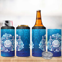 Marshall Islands Manit Day 4 in 1 Can Cooler Tumbler Tribal Dolphin With Marshall Seal - Polynesian Pride
