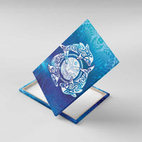 Marshall Islands Manit Day Canvas Wall Art Tribal Dolphin With Marshall Seal - Polynesian Pride