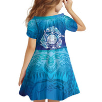 Marshall Islands Manit Day Family Matching Summer Maxi Dress and Hawaiian Shirt Tribal Dolphin With Marshall Seal - Polynesian Pride