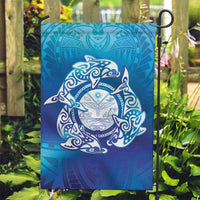 Marshall Islands Manit Day Garden Flag Tribal Dolphin With Marshall Seal - Polynesian Pride