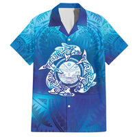 Marshall Islands Manit Day Hawaiian Shirt Tribal Dolphin With Marshall Seal - Polynesian Pride