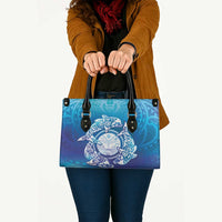 Marshall Islands Manit Day Leather Bag Tribal Dolphin With Marshall Seal - Polynesian Pride