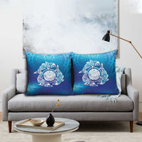 Marshall Islands Manit Day Pillow Cover Tribal Dolphin With Marshall Seal - Polynesian Pride