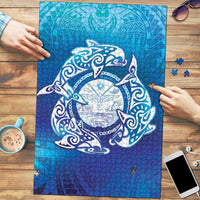Marshall Islands Manit Day Puzzle Tribal Dolphin With Marshall Seal - Polynesian Pride