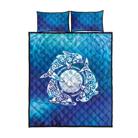 Marshall Islands Manit Day Quilt Bed Set Tribal Dolphin With Marshall Seal - Polynesian Pride