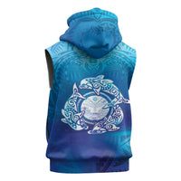 Marshall Islands Manit Day Sleeveless Hoodie Tribal Dolphin With Marshall Seal - Polynesian Pride