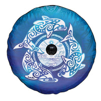 Marshall Islands Manit Day Spare Tire Cover Tribal Dolphin With Marshall Seal - Polynesian Pride