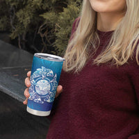 Marshall Islands Manit Day Tumbler Cup Tribal Dolphin With Marshall Seal - Polynesian Pride