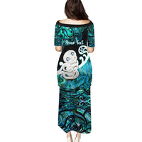 Personalized Aotearoa New Zealand Puletasi Paua Shell Fern Koru With Maori Hei Tiki LT05 - Polynesian Pride