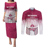 Adi Cakobau School Couples Matching Puletasi Dress and Long Sleeve Button Shirts 75th Anniversary LT05 Pink - Polynesian Pride