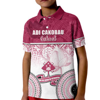 Personalized Adi Cakobau School Kid Polo Shirt With Fijian Tapa Pattern LT05 Kid Pink - Polynesian Pride