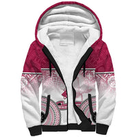 Personalized Adi Cakobau School Sherpa Hoodie With Fijian Tapa Pattern LT05 Unisex Pink - Polynesian Pride