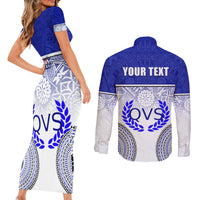 Personalized Queen Victoria School Couples Matching Short Sleeve Bodycon Dress and Long Sleeve Button Shirts With Fijian Tapa Pattern LT05 - Polynesian Pride