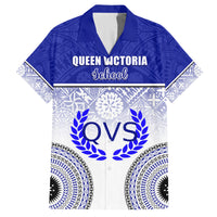 Personalized Queen Victoria School Family Matching Summer Maxi Dress and Hawaiian Shirt With Fijian Tapa Pattern LT05 Dad's Shirt - Short Sleeve Blue - Polynesian Pride