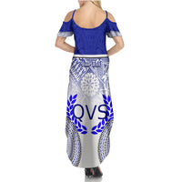 Personalized Queen Victoria School Summer Maxi Dress With Fijian Tapa Pattern LT05 - Polynesian Pride