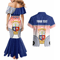 Personalized Marist Brothers High School Couples Matching Mermaid Dress and Hawaiian Shirt With Fijian Tapa Pattern LT05 - Polynesian Pride