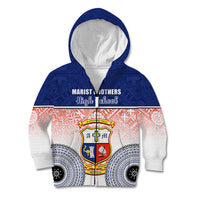 Personalized Marist Brothers High School Kid Hoodie With Fijian Tapa Pattern LT05 Zip Hoodie Blue - Polynesian Pride
