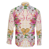 Hawaii Palaka Family Matching Summer Maxi Dress and Hawaiian Shirt Yellow Tribal Pattern With Tropical Flowers - Polynesian Pride