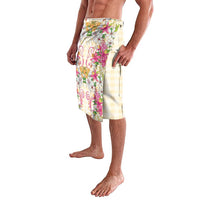 Hawaii Palaka Lavalava Yellow Tribal Pattern With Tropical Flowers - Polynesian Pride