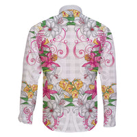 Hawaii Palaka Family Matching Puletasi and Hawaiian Shirt White Tribal Pattern With Tropical Flowers - Polynesian Pride
