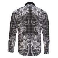 Hawaii Palaka Family Matching Puletasi and Hawaiian Shirt Black Tribal Pattern With Tropical Flowers - Polynesian Pride