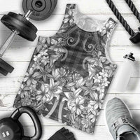 Hawaii Palaka Men Tank Top Black Tribal Pattern With Tropical Flowers - Polynesian Pride