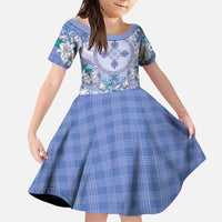 Hawaii Violet Palaka Family Matching Puletasi and Hawaiian Shirt With Tapa Pattern Tropical Flowers - Polynesian Pride