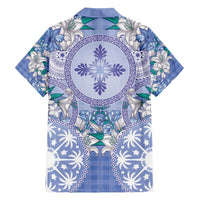 Hawaii Violet Palaka Hawaiian Shirt With Tapa Pattern Tropical Flowers - Polynesian Pride