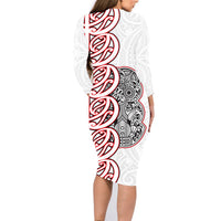 Aotearoa New Zealand Family Matching Long Sleeve Bodycon Dress and Hawaiian Shirt Maori Marae Pattern Tiki LT05 - Polynesian Pride
