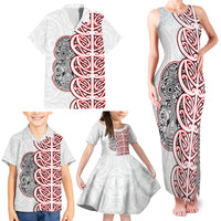 Aotearoa New Zealand Family Matching Tank Maxi Dress and Hawaiian Shirt Maori Marae Pattern Tiki LT05 - Polynesian Pride