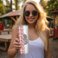 Aotearoa New Zealand Skinny Tumbler Maori Marae Pattern Tiki LT05 - Polynesian Pride