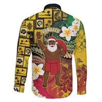 Vanuatu Christmas Family Matching Long Sleeve Bodycon Dress and Hawaiian Shirt Ni-Van Santa Retro Style - Polynesian Pride