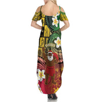 Vanuatu Christmas Family Matching Summer Maxi Dress and Hawaiian Shirt Ni-Van Santa Retro Style - Polynesian Pride