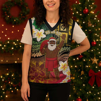 Vanuatu Christmas Knitted V-Neck Vest Ni-Van Santa Retro Style - Polynesian Pride