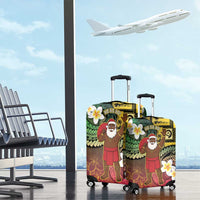 Vanuatu Christmas Luggage Cover Ni-Van Santa Retro Style - Polynesian Pride