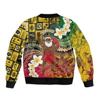 Vanuatu Christmas Sleeve Zip Bomber Jacket Ni-Van Santa Retro Style - Polynesian Pride