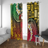 Vanuatu Christmas Window Curtain Ni-Van Santa Retro Style - Polynesian Pride
