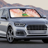 Hawaii Mele Kalikimaka Auto Sun Shade Hula Santa Retro Style Red - Polynesian Pride