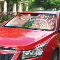 Hawaii Mele Kalikimaka Auto Sun Shade Hula Santa Retro Style Red - Polynesian Pride