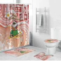 Hawaii Mele Kalikimaka Bathroom Set Hula Santa Retro Style Red - Polynesian Pride