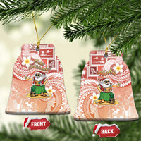 Hawaii Mele Kalikimaka Ceramic Ornament Hula Santa Retro Style Red - Polynesian Pride