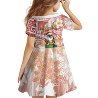 Hawaii Mele Kalikimaka Family Matching Off The Shoulder Long Sleeve Dress and Hawaiian Shirt Hula Santa Retro Style Red - Polynesian Pride